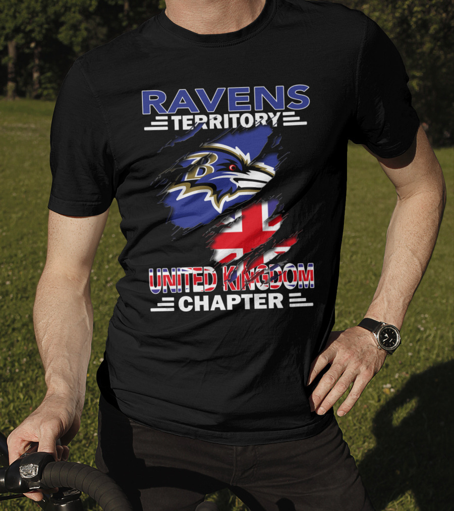Ravens Territory United Kingdom Chapter Baltimore Ravens Union Jack T-Shirt