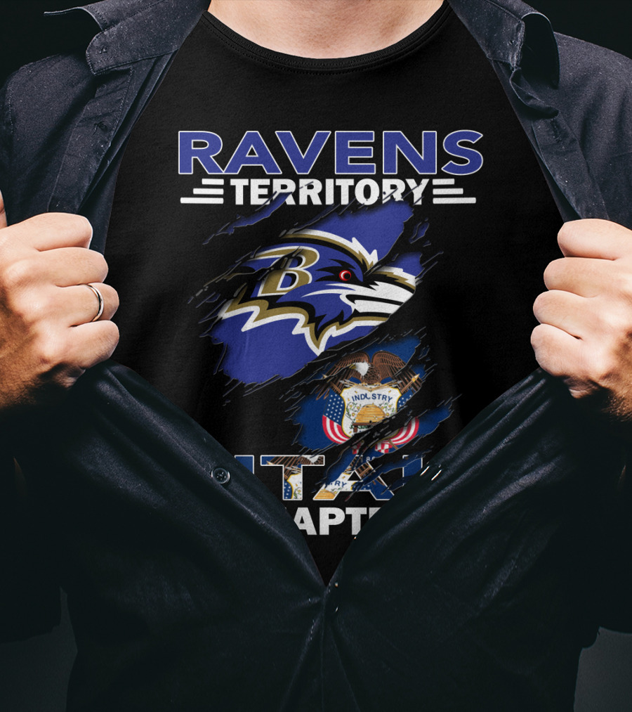 Ravens Territory Utah Chapter Baltimore Ravens Fan Club T-Shirt