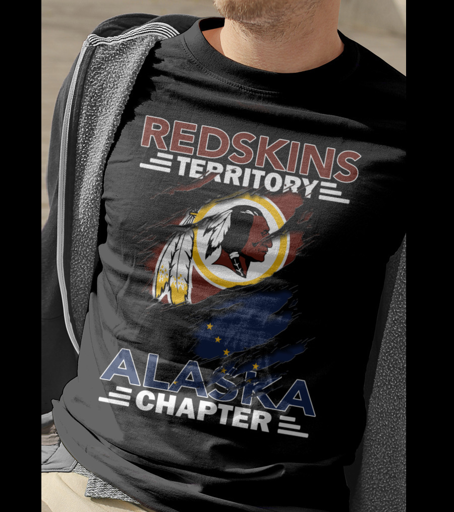 Redskins Territory Alaska Chapter Nfl Logo With Alaska Flag T-Shirt