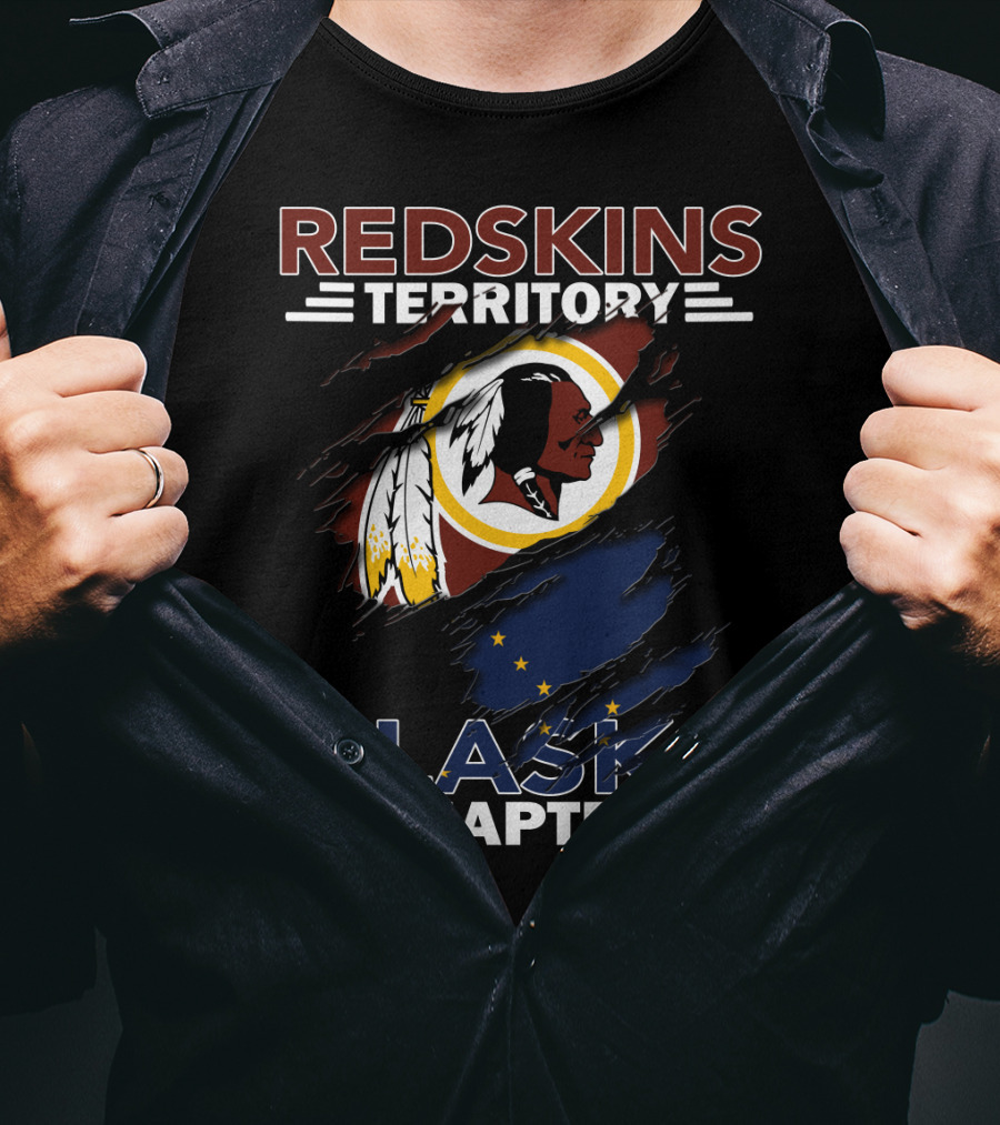 Redskins Territory Alaska Chapter Nfl Logo With Alaska Flag T-Shirt
