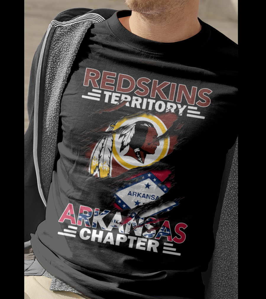 Redskins Territory Arkansas Chapter Nfl Logo With State Flag T-Shirt
