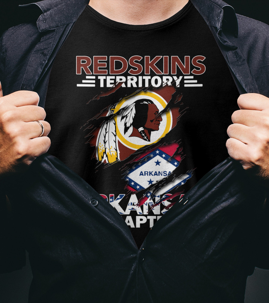 Redskins Territory Arkansas Chapter Nfl Logo With State Flag T-Shirt