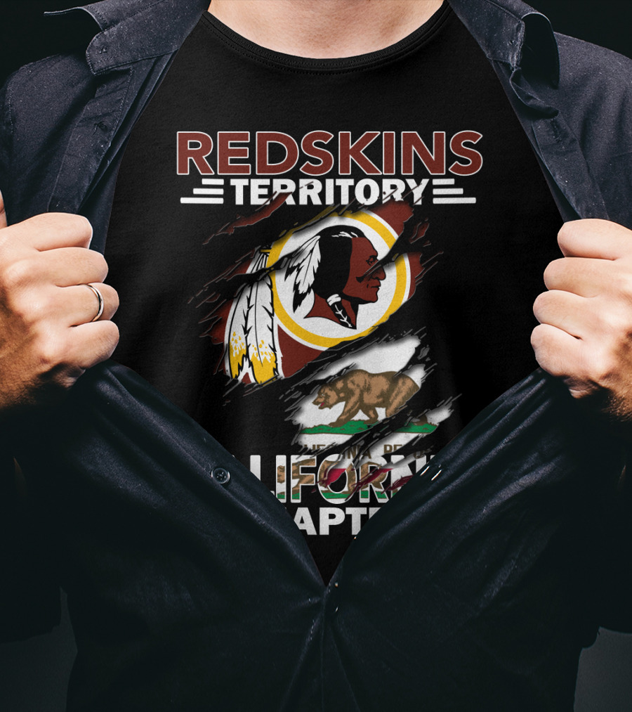 Redskins Territory California Chapter Washington Football Bear Flag T-Shirt