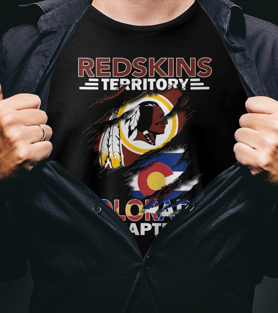 Redskins Territory Colorado Chapter Iconic Team Logo And State Pride T-Shirt