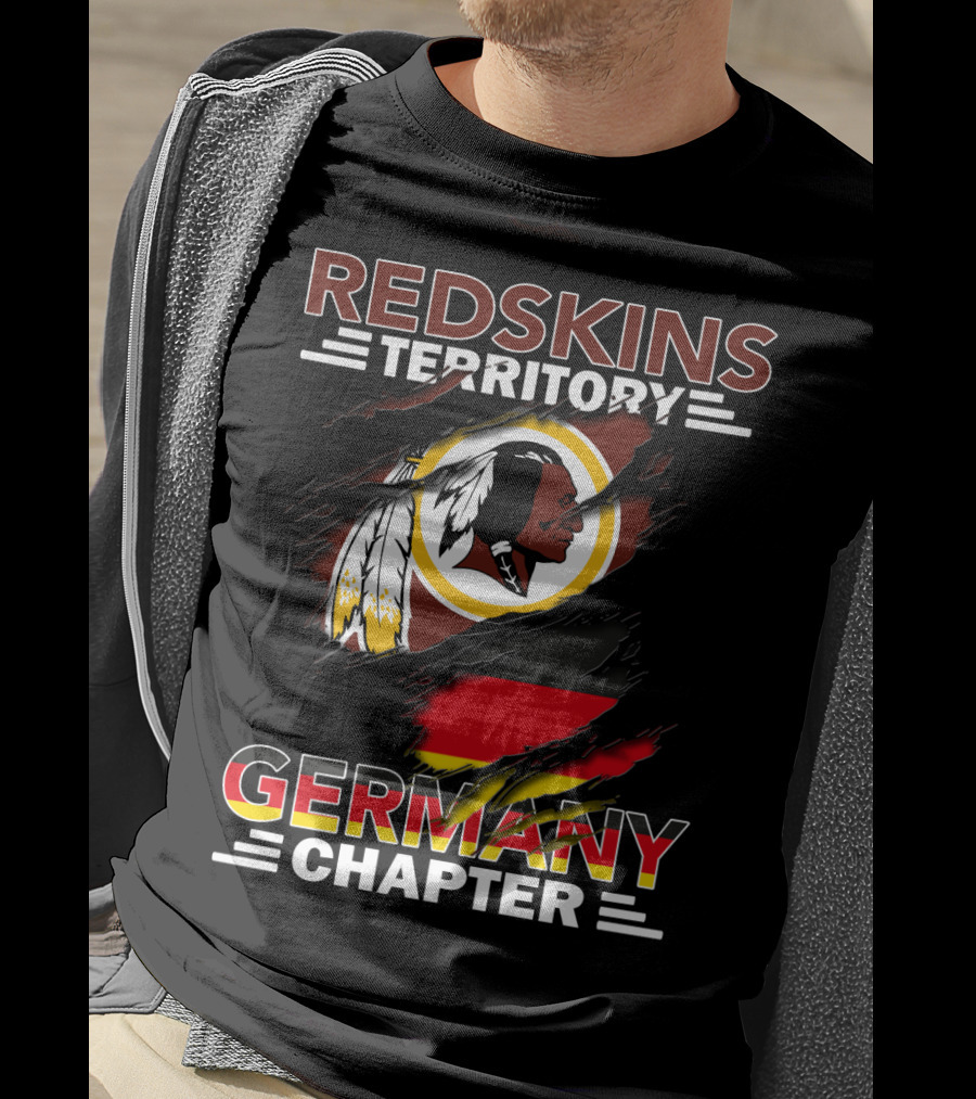 Redskins Territory Germany Chapter Football Fan Logo With Flag T-Shirt