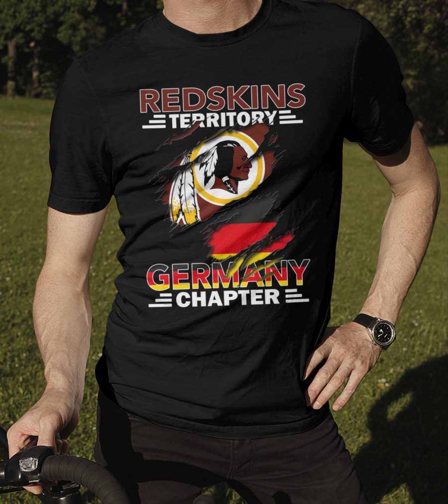 Redskins Territory Germany Chapter Football Fan Logo With Flag T-Shirt