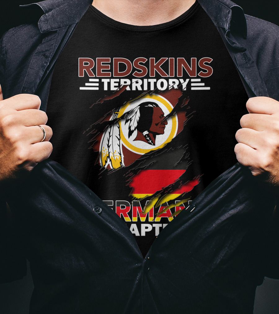 Redskins Territory Germany Chapter Football Fan Logo With Flag T-Shirt