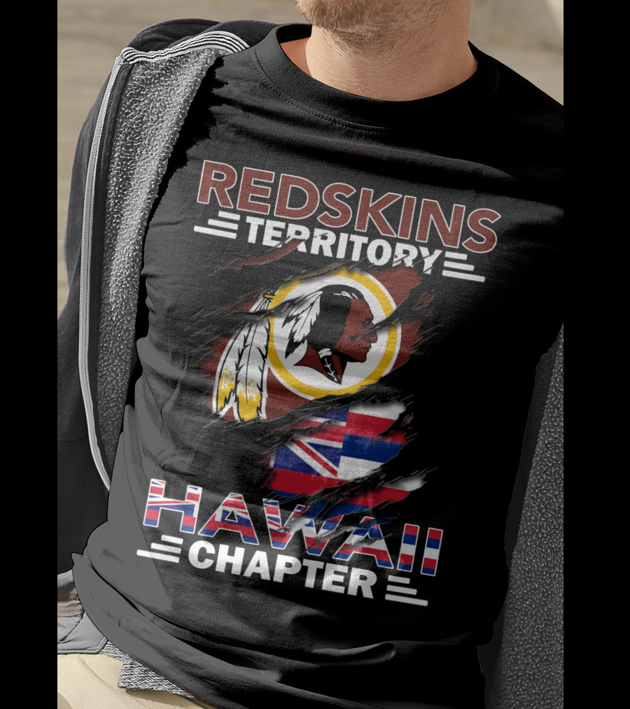Redskins Territory Hawaii Chapter Redskins Logo Hawaiian Flag T-Shirt