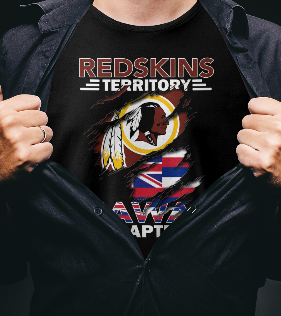 Redskins Territory Hawaii Chapter Redskins Logo Hawaiian Flag T-Shirt