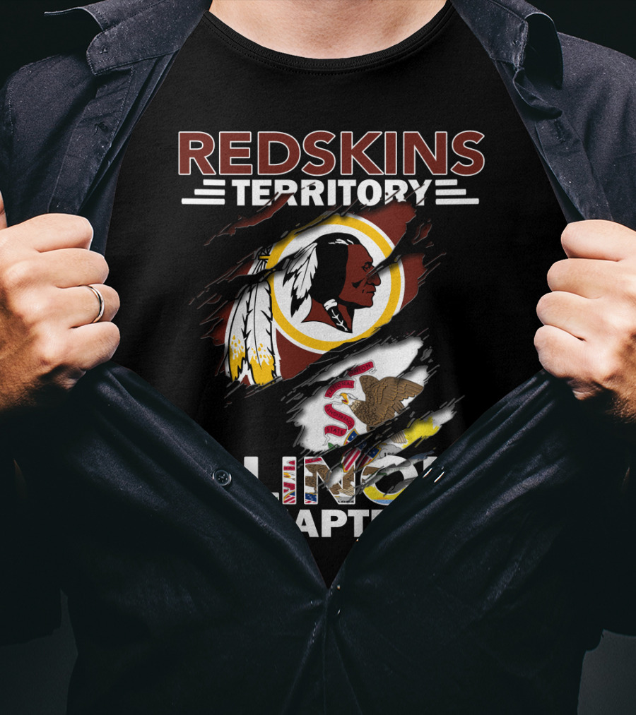 Redskins Territory Illinois Chapter Nfl Logo Illinois State Flag T-Shirt