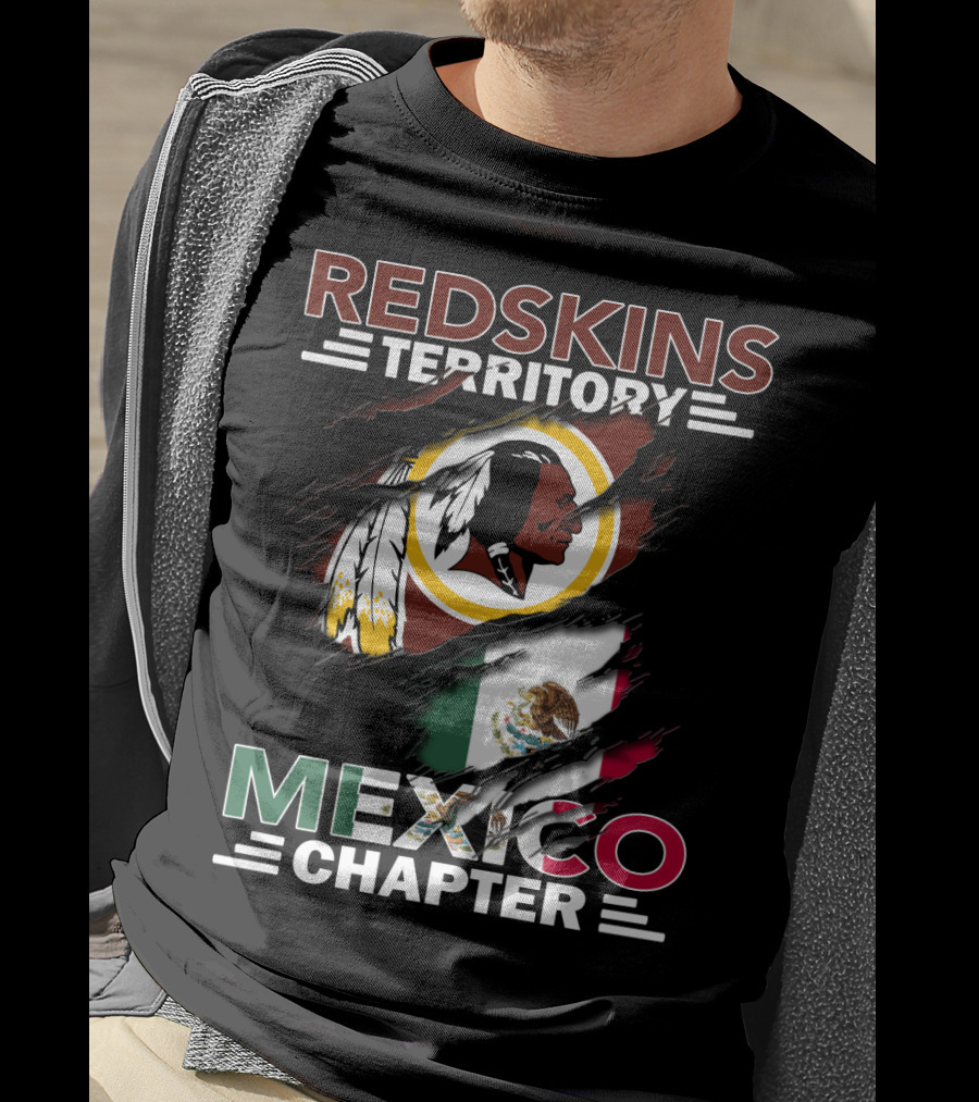 Redskins Territory Mexico Chapter Flag And Logo Tribute T-Shirt
