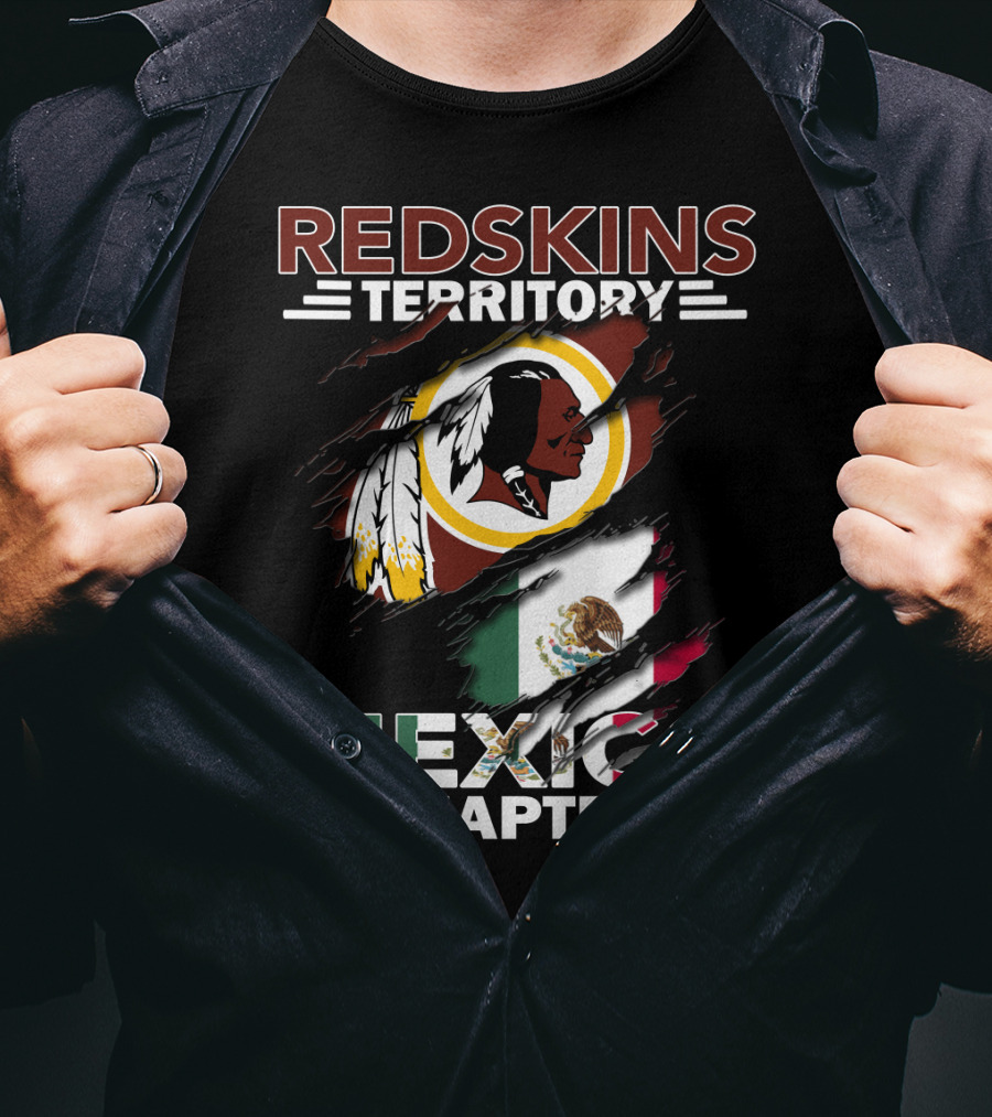 Redskins Territory Mexico Chapter Flag And Logo Tribute T-Shirt
