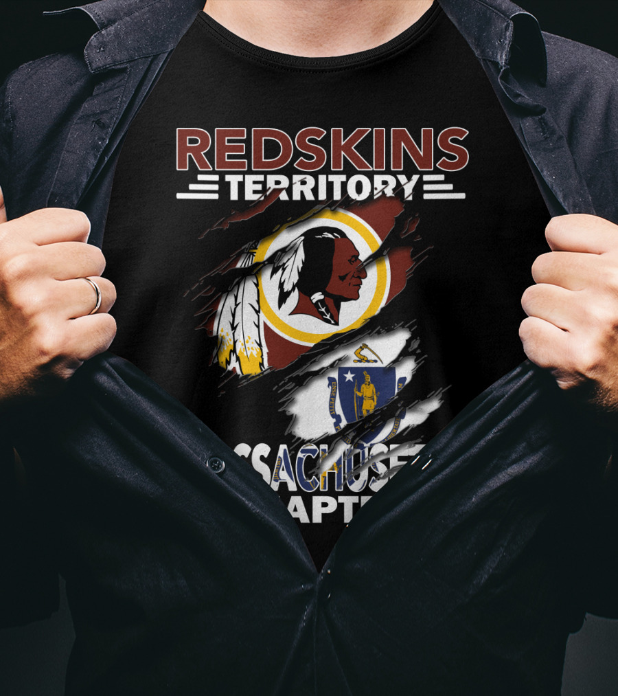 Redskins Territory Massachusetts Chapter Logo With State T-Shirt