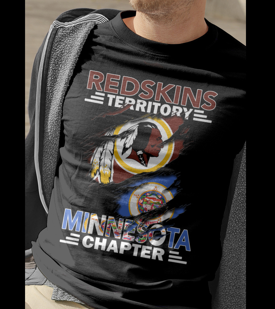 Redskins Territory Minnesota Chapter Logo With State And Team T-Shirt