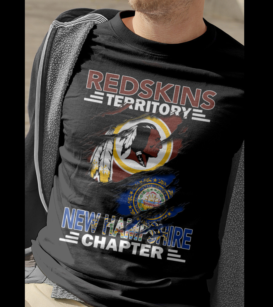 Redskins Territory New Hampshire Chapter Fan Community Logo And State Flag Combination T-Shirt