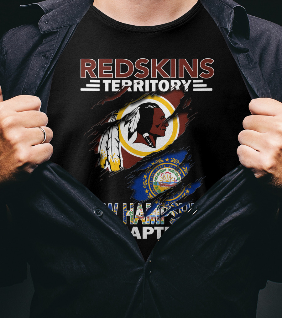 Redskins Territory New Hampshire Chapter Fan Community Logo And State Flag Combination T-Shirt