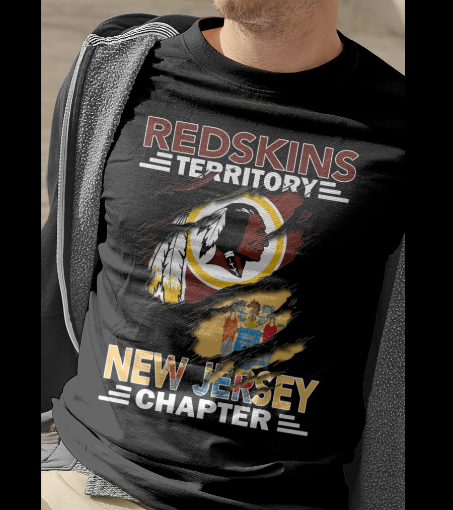 Redskins Territory New Jersey Chapter Washington Football State Flag Fan Club T-Shirt