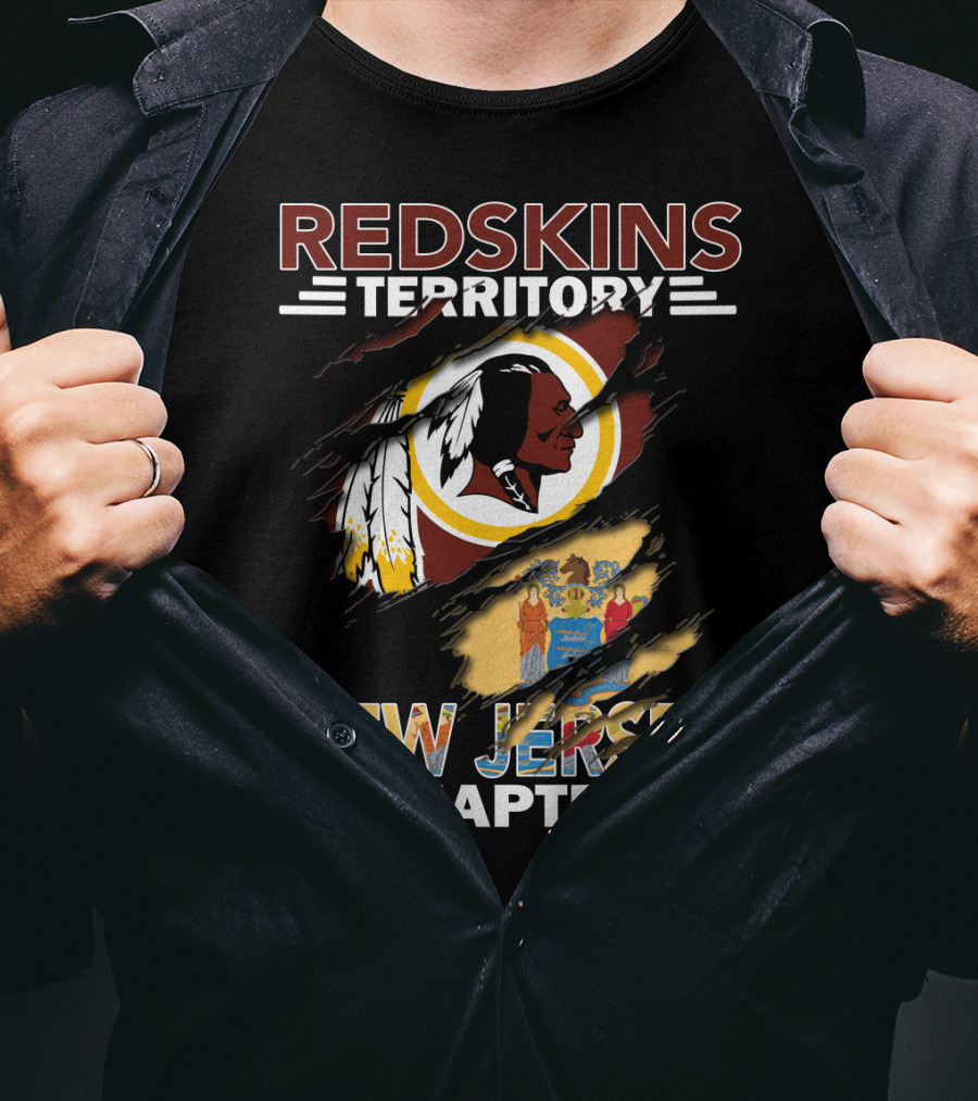 Redskins Territory New Jersey Chapter Washington Football State Flag Fan Club T-Shirt