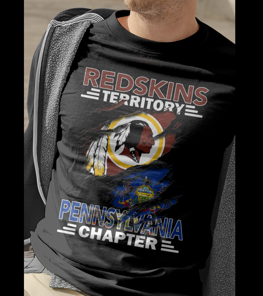 Redskins Territory Pennsylvania Chapter Logo Featuring Flag Elements T-Shirt