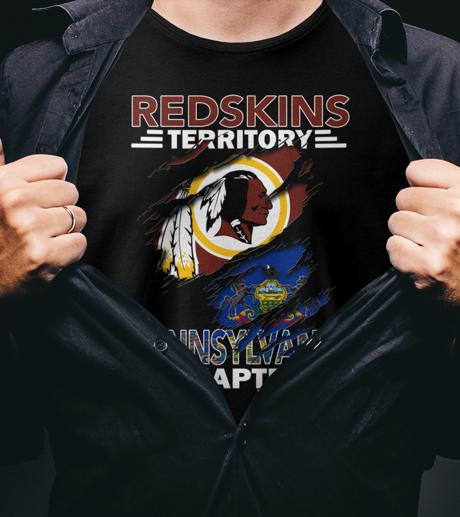 Redskins Territory Pennsylvania Chapter Logo Featuring Flag Elements T-Shirt