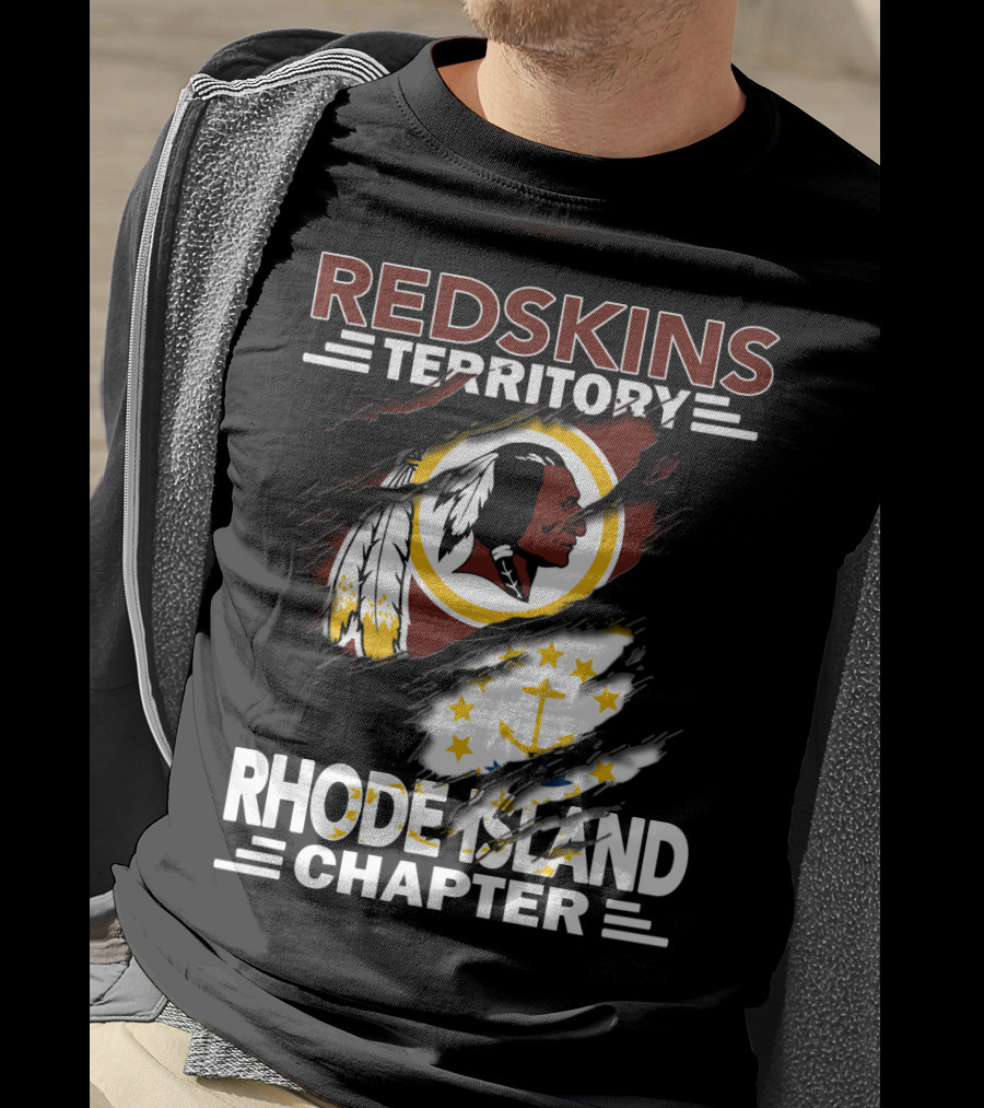 Redskins Territory Rhode Island Chapter Logo And Flag T-Shirt