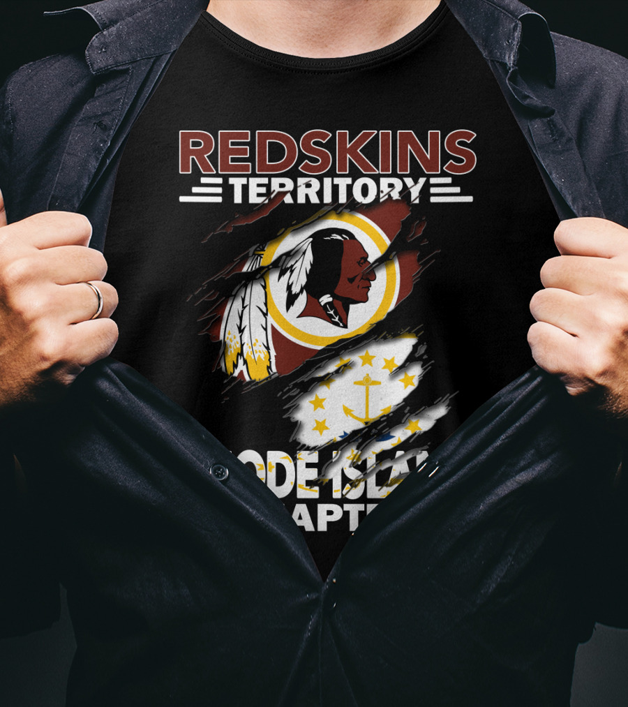Redskins Territory Rhode Island Chapter Logo And Flag T-Shirt
