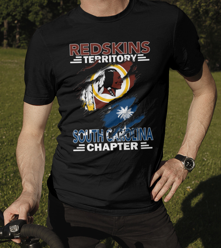 Redskins Territory South Carolina Chapter Logo With State Flag T-Shirt