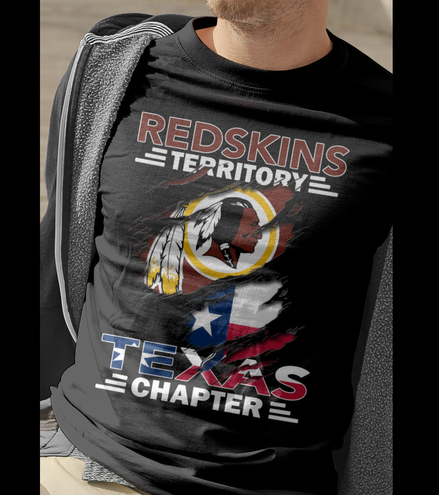 Redskins Territory Texas Chapter Flag And Logo Fusion T-Shirt