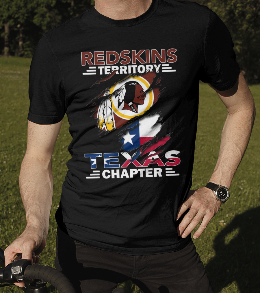 Redskins Territory Texas Chapter Flag And Logo Fusion T-Shirt