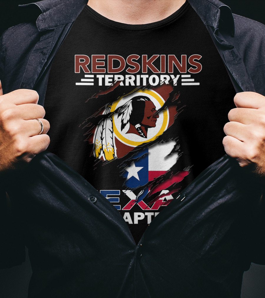 Redskins Territory Texas Chapter Flag And Logo Fusion T-Shirt