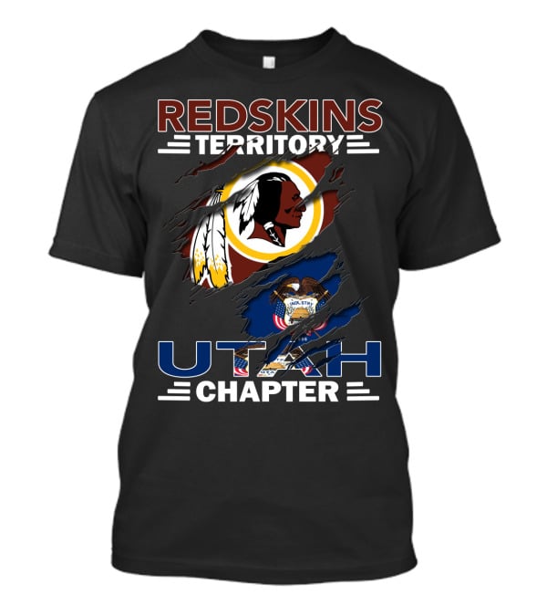 Redskins Territory Utah Chapter Logo With Native American And Utah State Seal T-Shirt