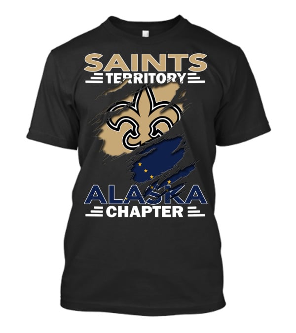 Saints Territory Alaska Chapter Fleur-de-Lis And Alaska Flag T-Shirt