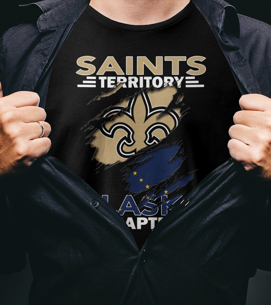 Saints Territory Alaska Chapter Fleur-de-Lis And Alaska Flag T-Shirt