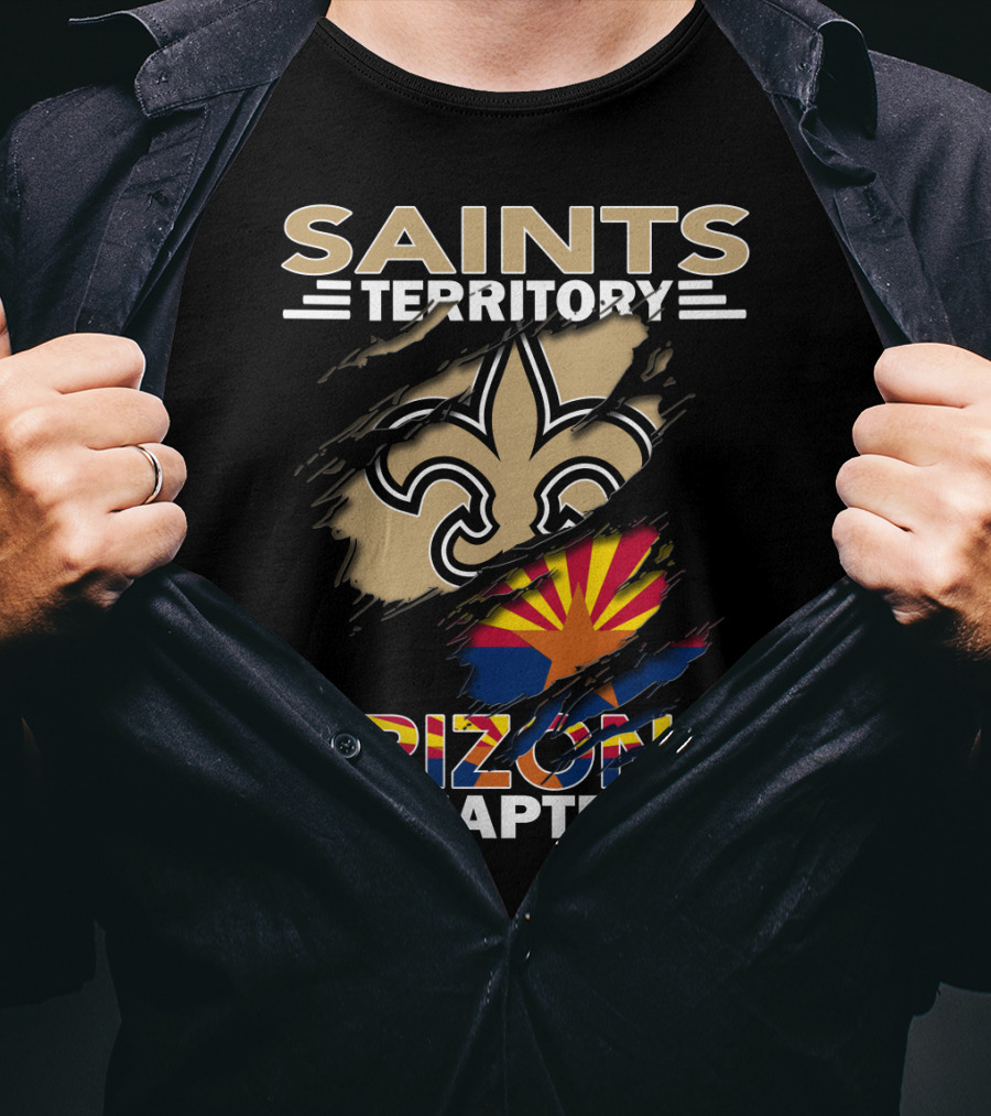 Saints Territory Arizona Chapter Fleur-de-lis And Arizona Flag T-Shirt