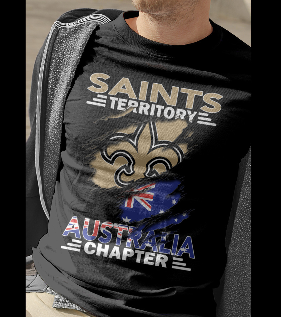 Saints Territory Fleur-de-Lis Australia Chapter Flag T-Shirt