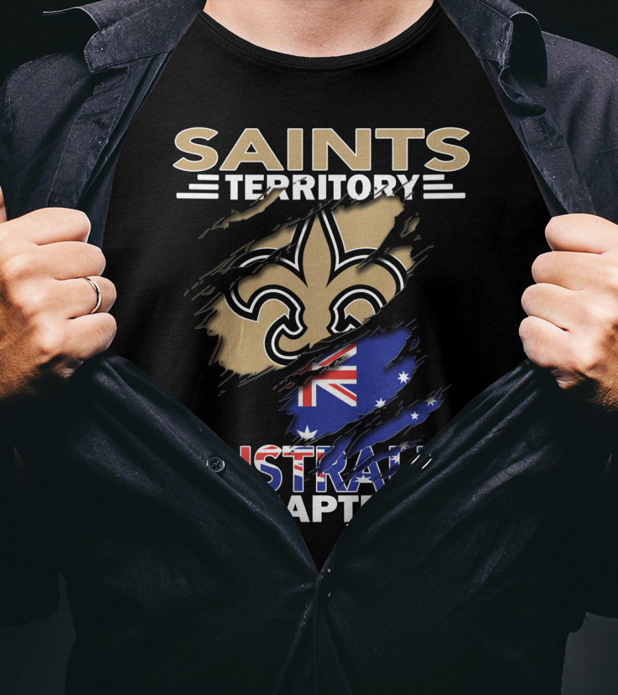 Saints Territory Fleur-de-Lis Australia Chapter Flag T-Shirt
