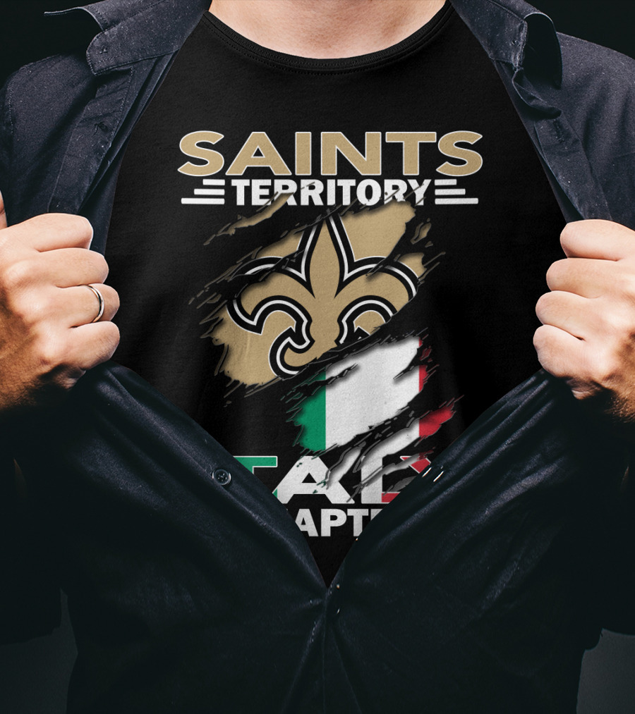 Saints Territory Italy Chapter Fleur-de-Lis With Italian Flag T-Shirt
