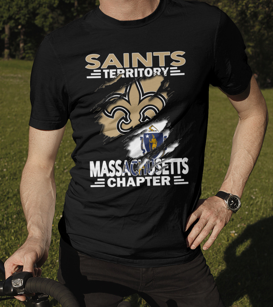 Saints Territory Massachusetts Chapter Fleur-de-Lis And State Seal T-Shirt