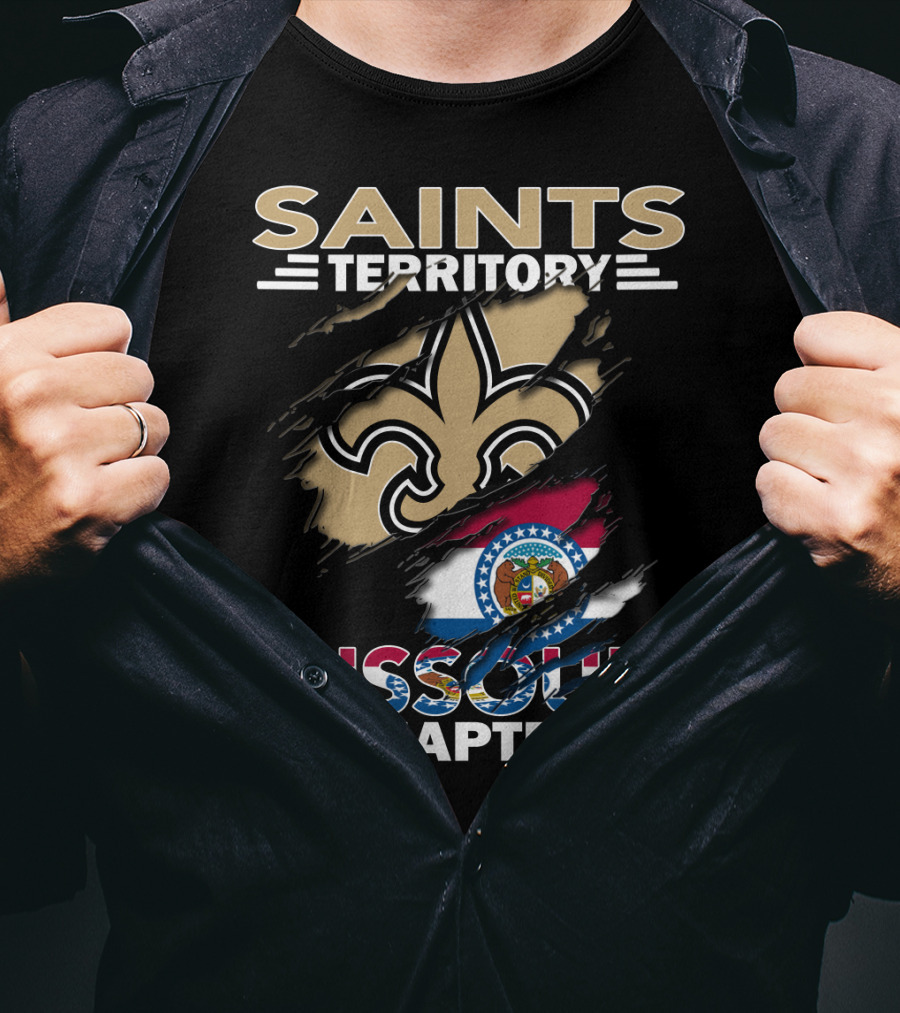 Missouri Chapter Saints Territory Fleur-de-Lis And State Flag T-Shirt