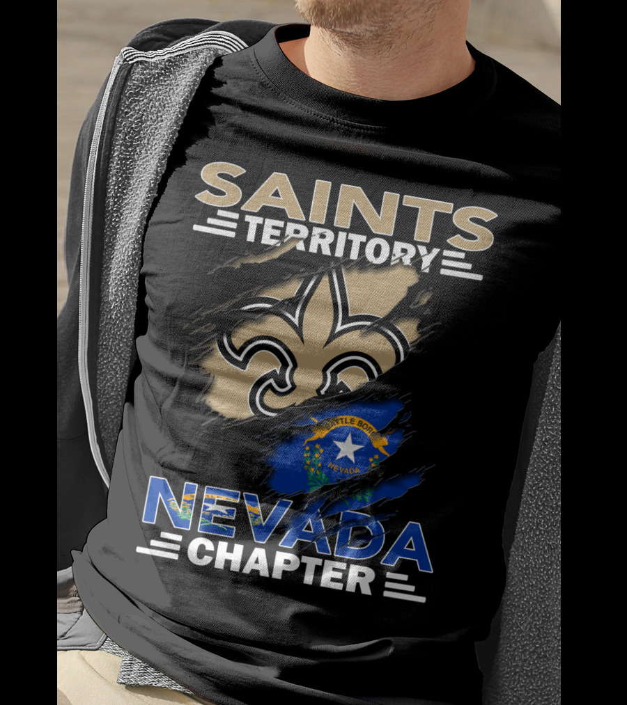 Saints Territory Nevada Chapter Battle Born Fleur-de-Lis Flag T-Shirt