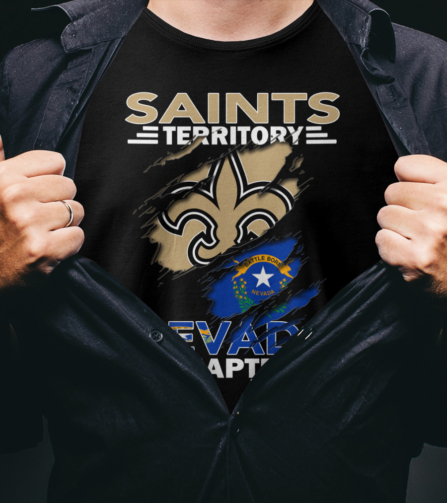 Saints Territory Nevada Chapter Battle Born Fleur-de-Lis Flag T-Shirt
