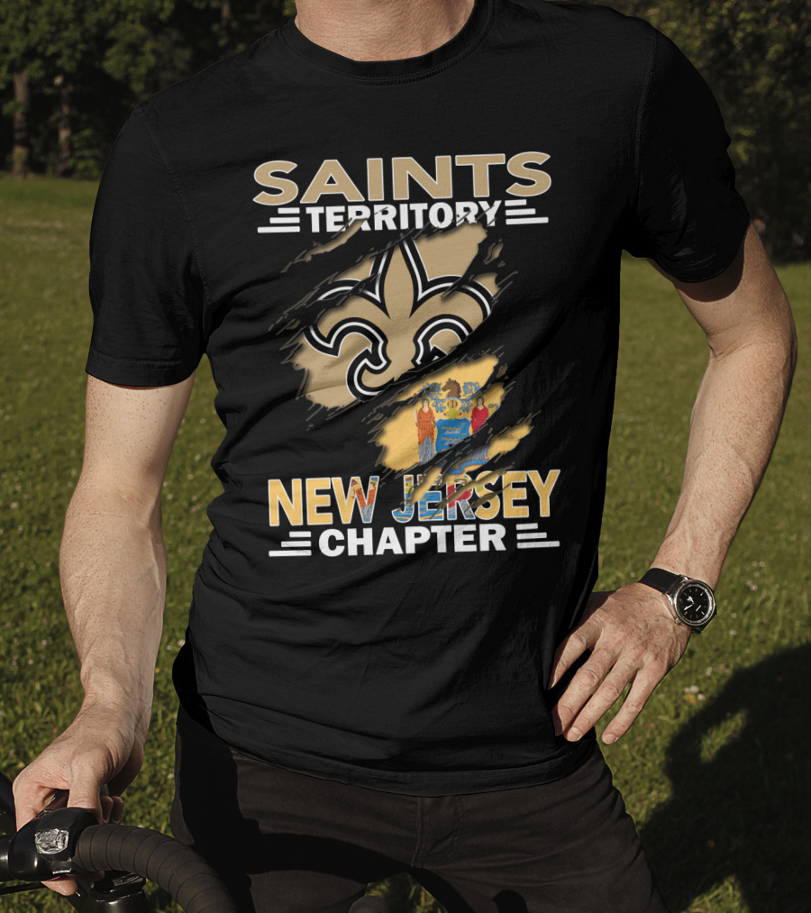 Saints Territory Fleur De Lis New Jersey Chapter Flag T-Shirt