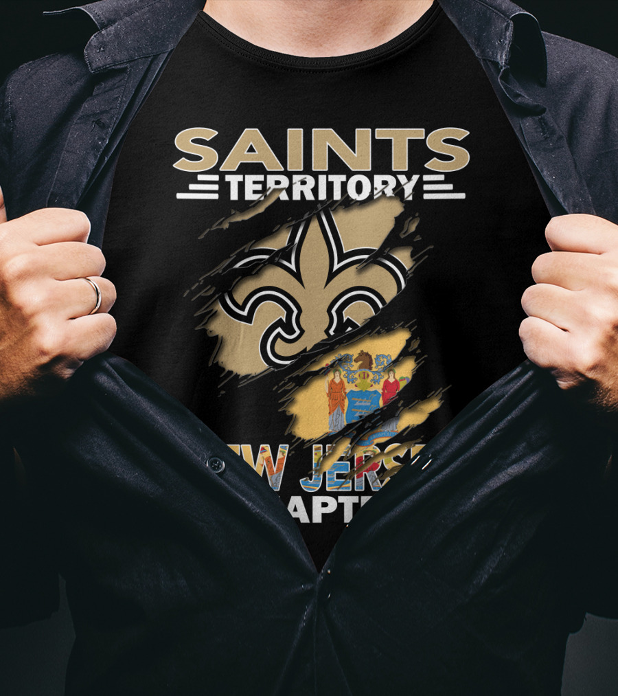 Saints Territory Fleur De Lis New Jersey Chapter Flag T-Shirt