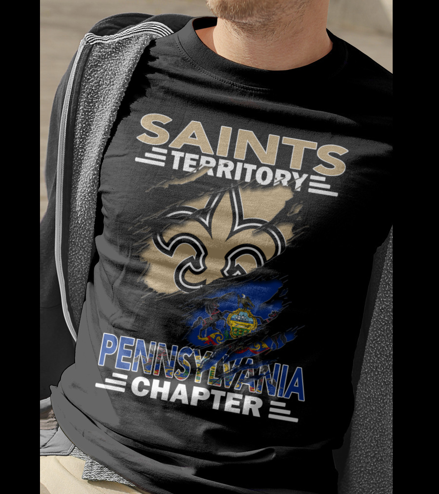 Saints Territory Fleur-De-Lis Pennsylvania Chapter State T-Shirt