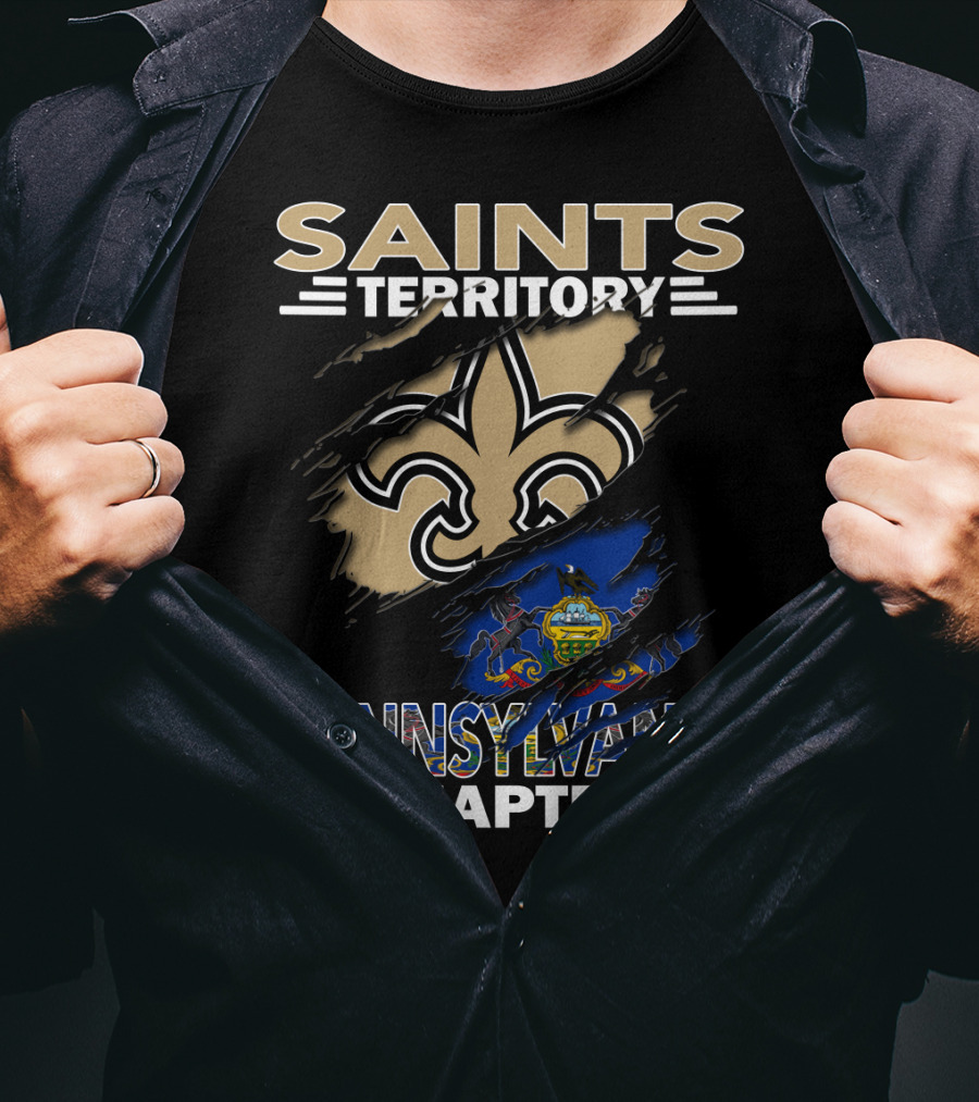 Saints Territory Fleur-De-Lis Pennsylvania Chapter State T-Shirt