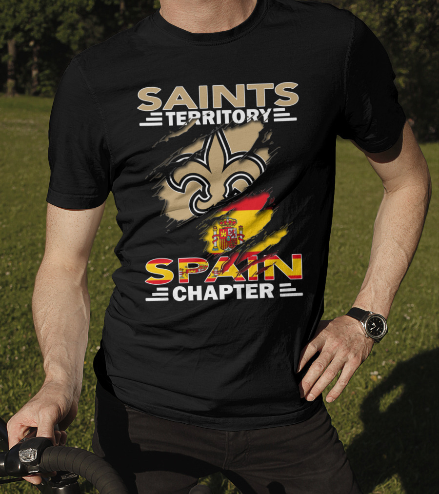 Saints Territory Fleur-De-Lis Spain Chapter Flag T-Shirt