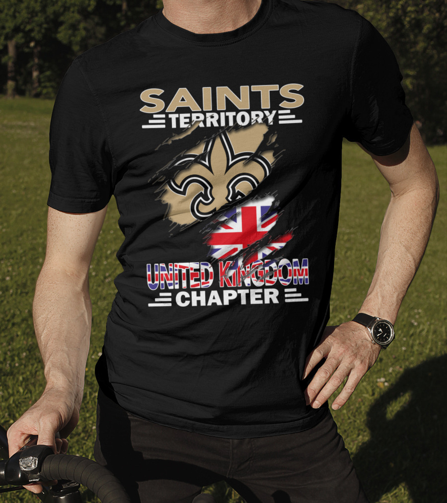 Saints Territory United Kingdom Chapter Fleur-de-lis And Union Jack T-Shirt