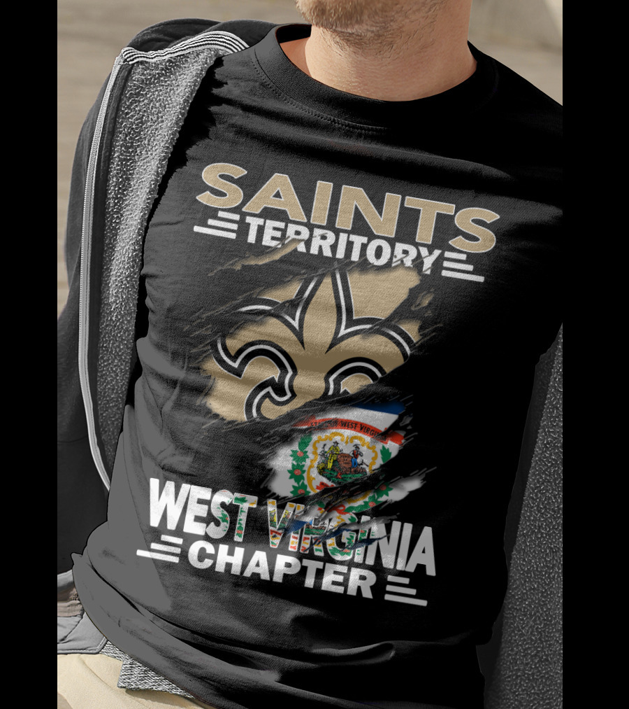 Saints Territory Fleur-de-lis West Virginia Chapter Flag T-Shirt