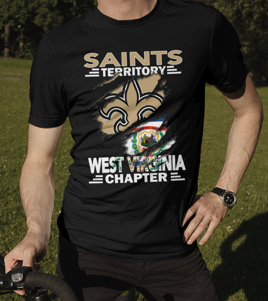 Saints Territory Fleur-de-lis West Virginia Chapter Flag T-Shirt