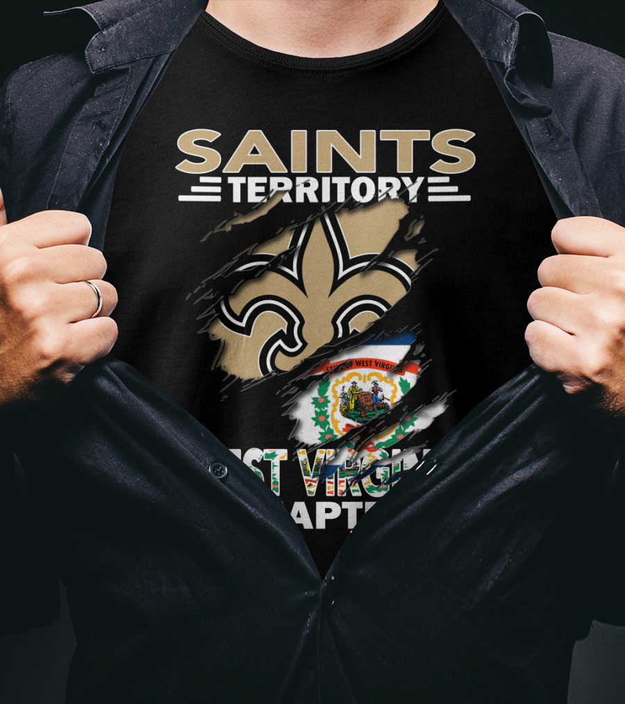 Saints Territory Fleur-de-lis West Virginia Chapter Flag T-Shirt